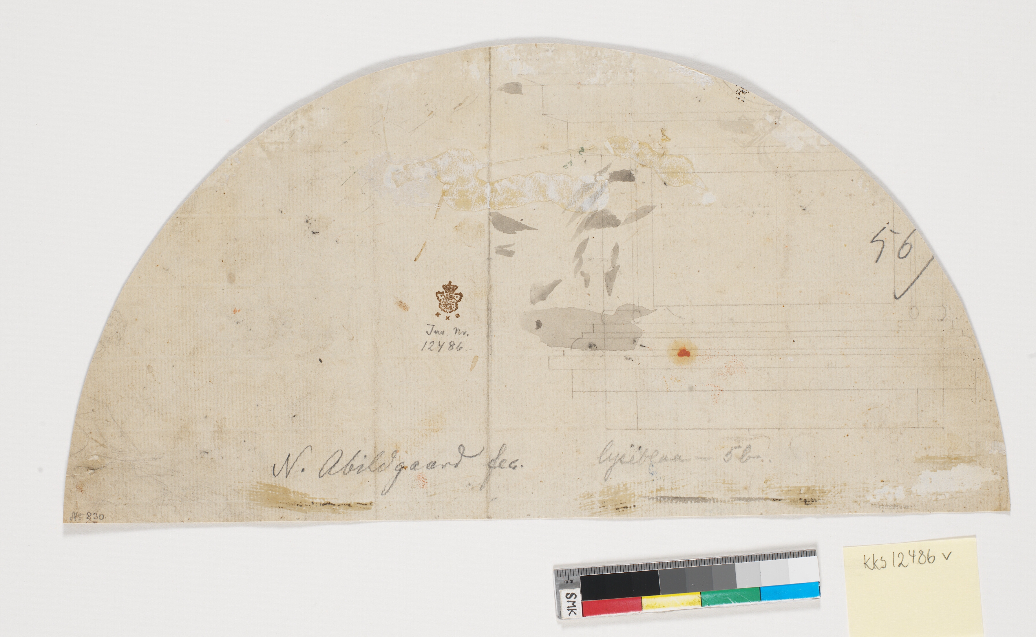 Et arkitektonisk udkast (til en kamin?)